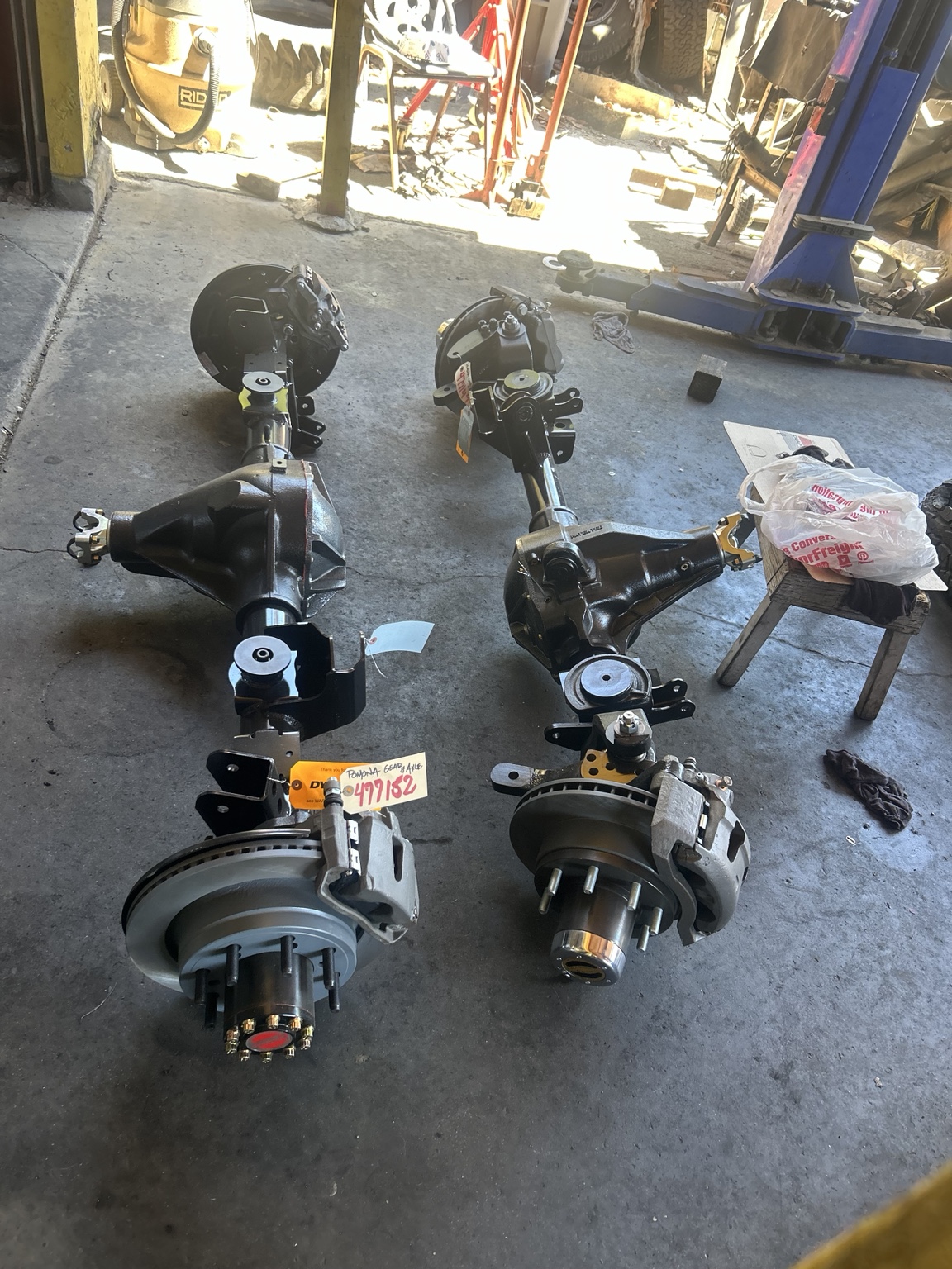 Completed axle assemblies